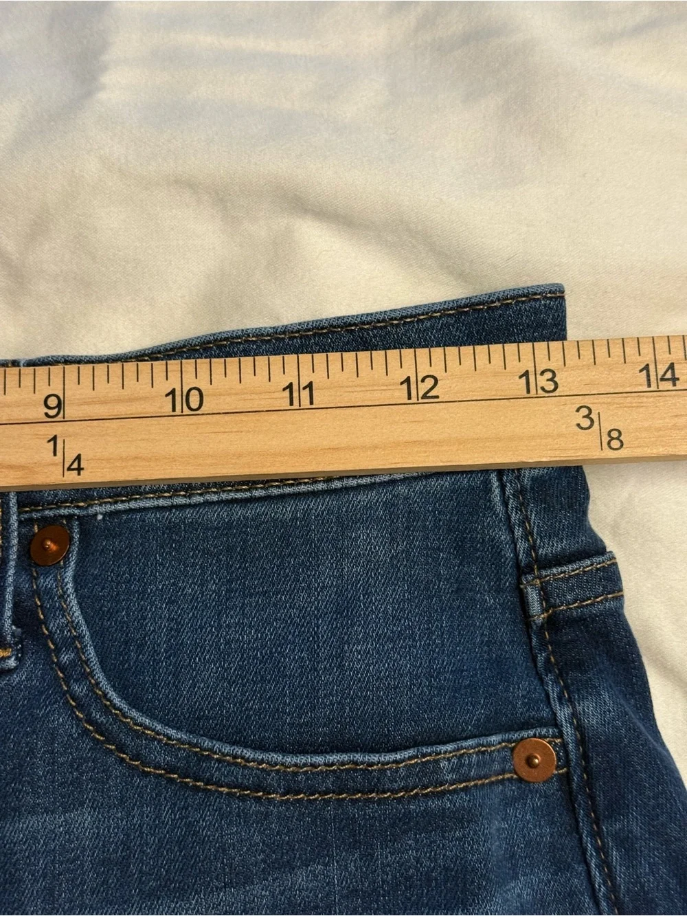 MADEWELL High Rise Raw Hem denim shorts blue women’s 25 coastal festival western